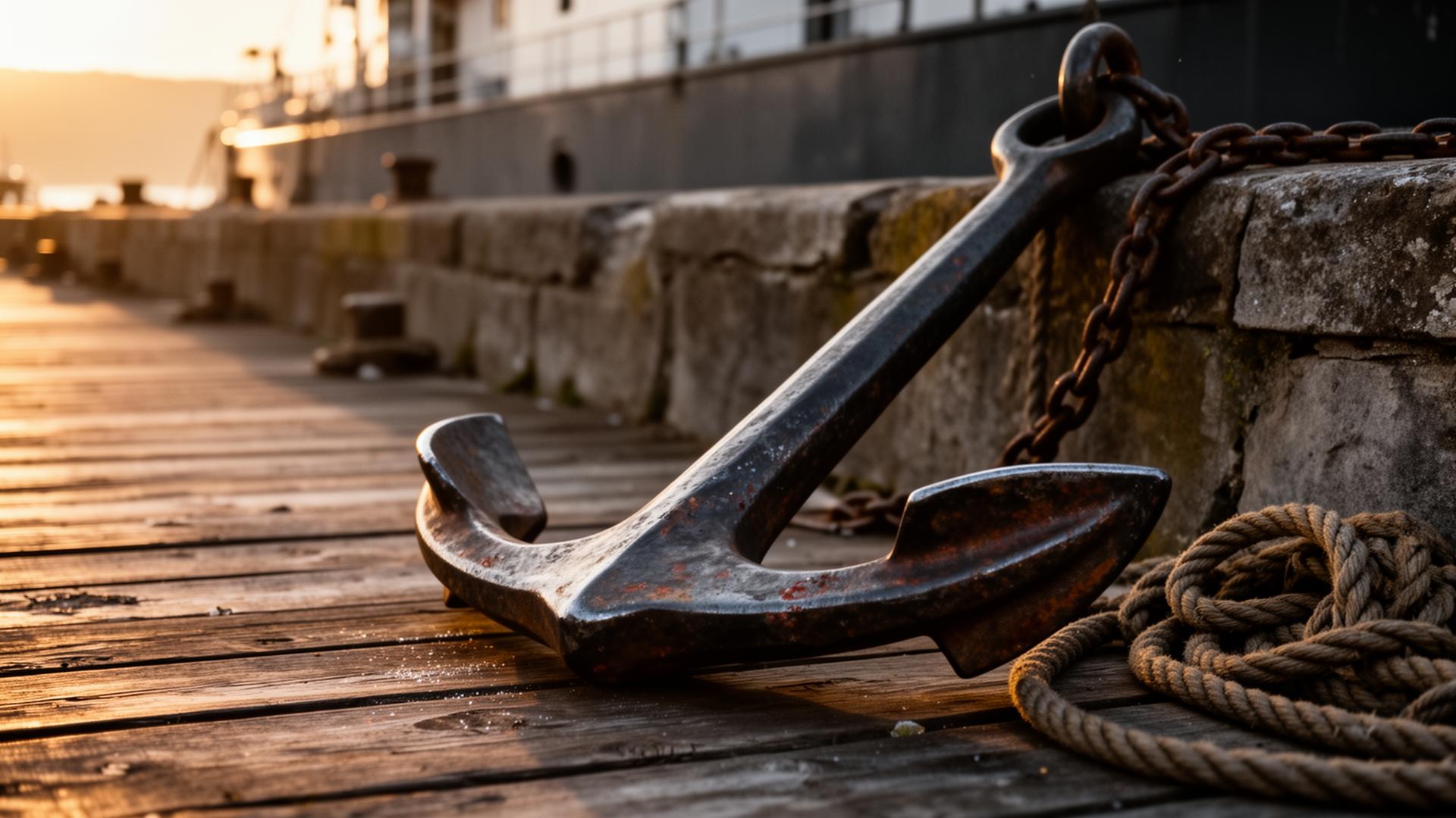 Anchor on a superyacht deck